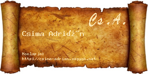 Csima Adrián névjegykártya