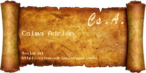 Csima Adrián névjegykártya
